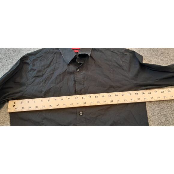 HUGO Hugo Boss Mens Small Black Slim Line Long Sleeve Dress Shirt - Picture 6 of 13
